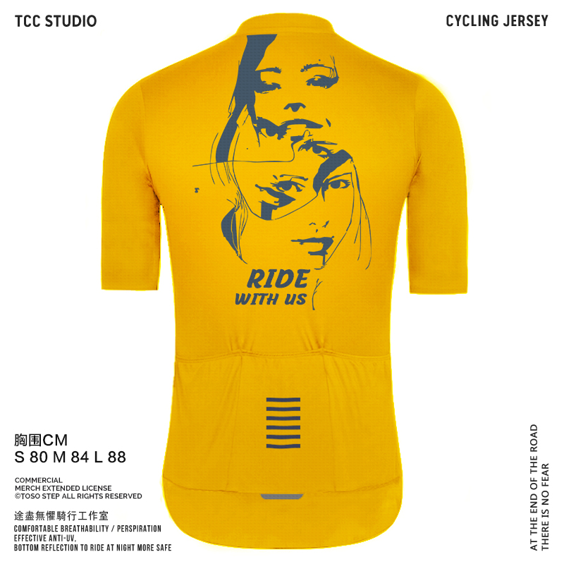 toso插画女孩卡通ride短袖骑行服