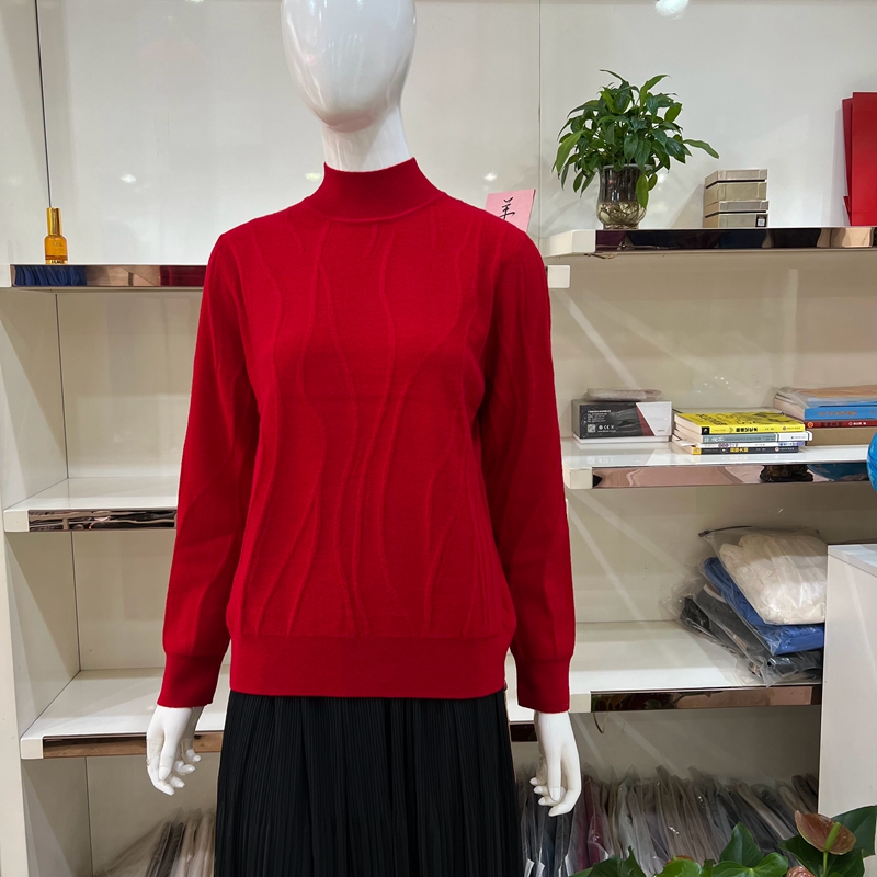 羊毛衫针织女毛衣开顺正品半高领