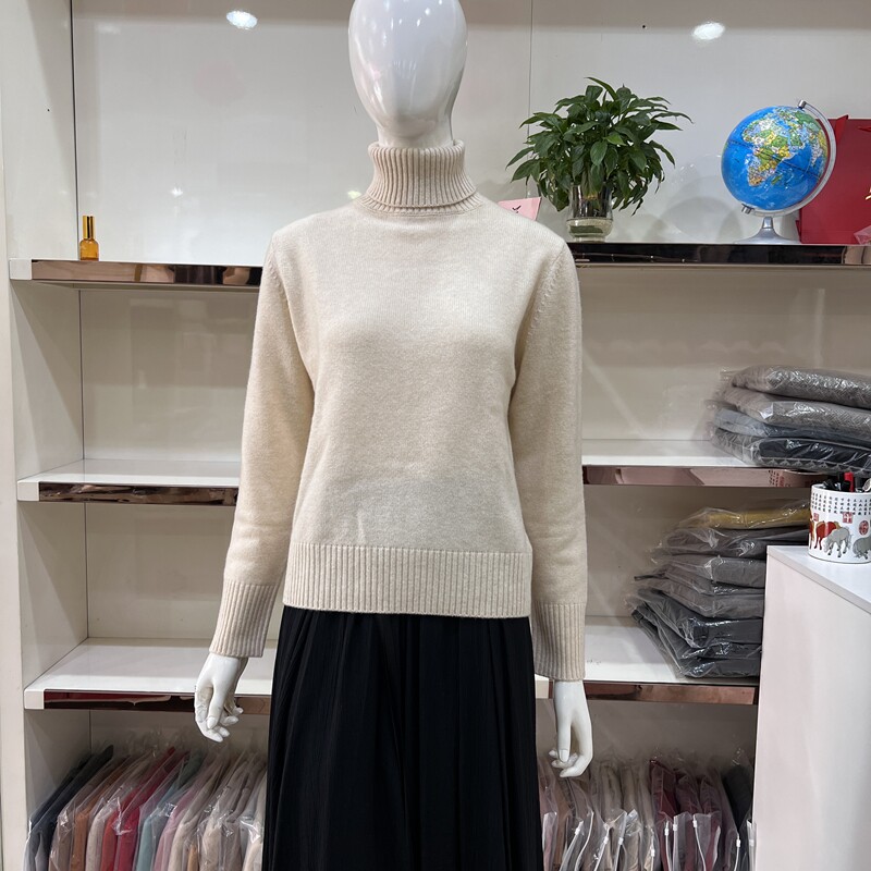 开顺羊绒羊毛衫FWR24-028女正品2025秋冬新款针织毛衣纯毛两翻领