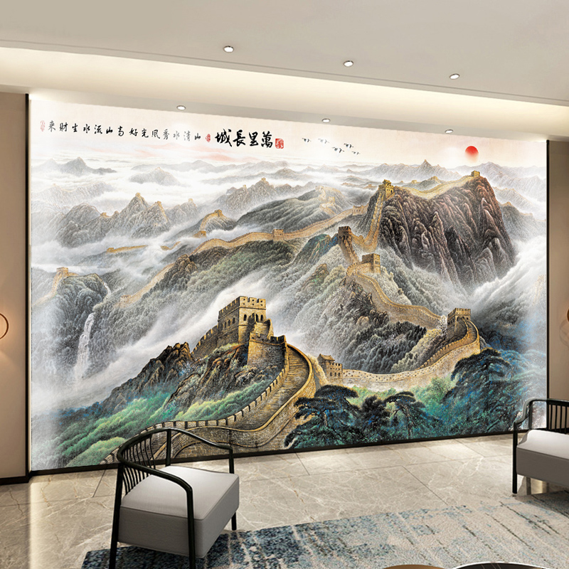 万里长城背景墙布壁布3d立体壁画
