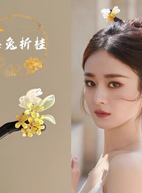 俊皮发簪檀木复古古风