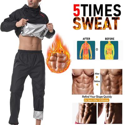 Big-time man sweating sweatsuits with a hat running sauna sw