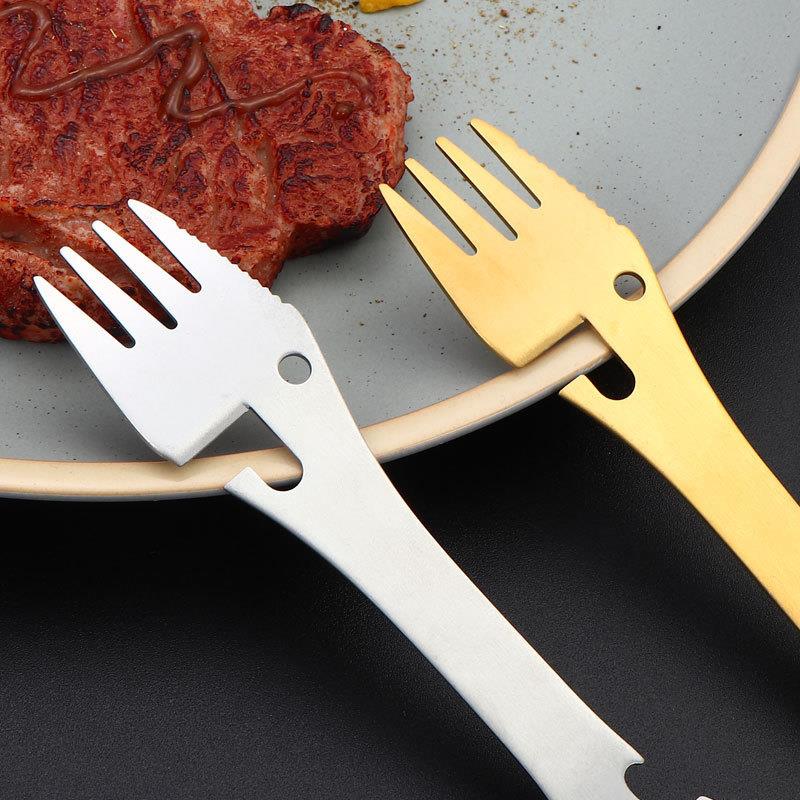 Ideas 410 stainless steel multifunctional fork and fork camp