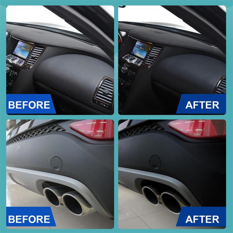 Refurbishment of plastics in cars, cleaning of photo-whitein
