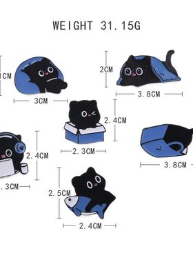 Cartoon combo pin, OMalleys cute cat, six-packed, oily bro