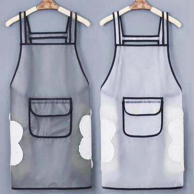 The oil-proof apron for the womens kitchen house is making