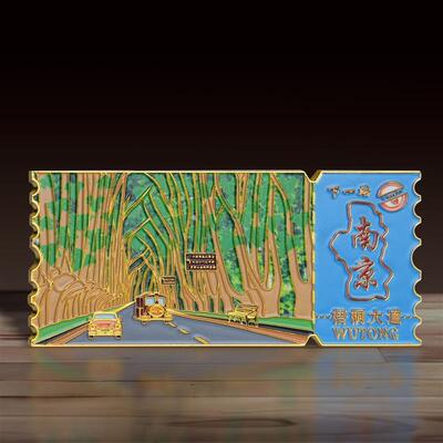 Metal refrigerators with tourist metal souvenirs in urban re