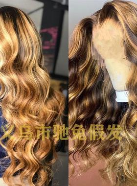 The hairdresser has a long curly-brown-triggered, long hair-