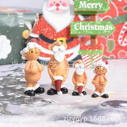 Christmas Decoration Sterling Santa Claus hangs out with her