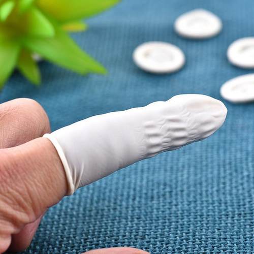 White fingercases, dustless, powder-free emerald fingernets,