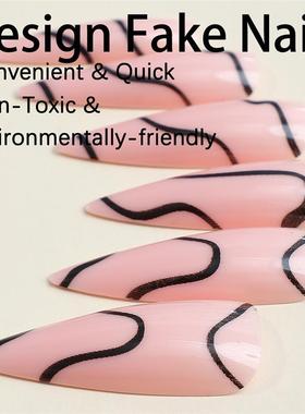 Wearing a long, sophisticated, irregular linen fingernails t