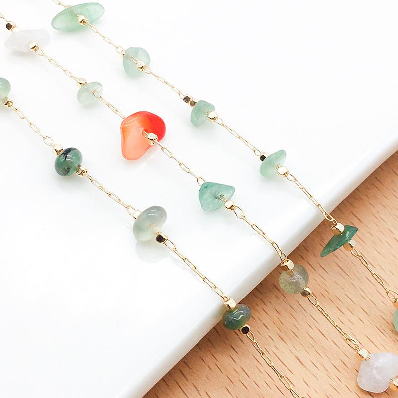 High-end copper electroplating of natural stone chains and s