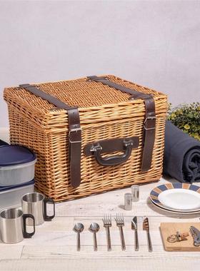 Customized to make a picnic basket gift basket with outdoor