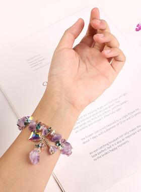 The bracelet girl designed the purple crystal-scree-scree ch