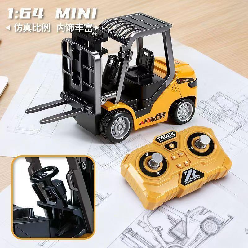 1:64 full-scale mini-restricted remote forklift alloy engine
