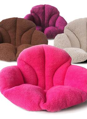Furry, warm couch cushions with thick backs on the staircase