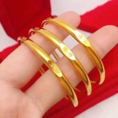 沙金饰品守520宠爱手镯女小众设计感仿黄金不掉色镯子推拉手环银