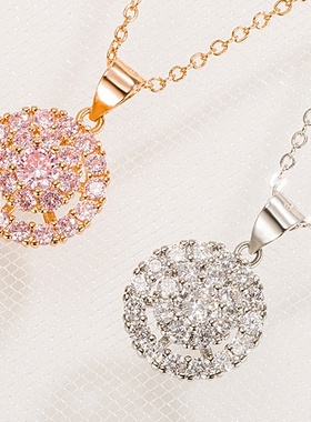 跨境外贸流行简约轻奢感小众银饰品新款上架旋转项链气质简约时尚