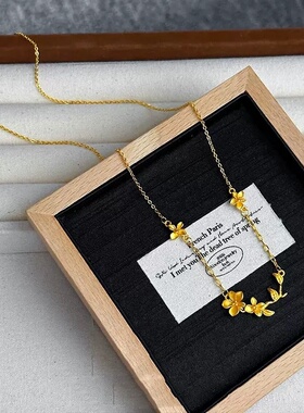 欧美跨境外贸沙金饰品枝繁叶茂项链轻奢小众设计感饰品女感送手饰