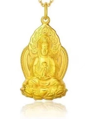 欧美跨境外贸越南沙金首饰品平安扣观音菩萨吊坠男道家佛牌仿手饰