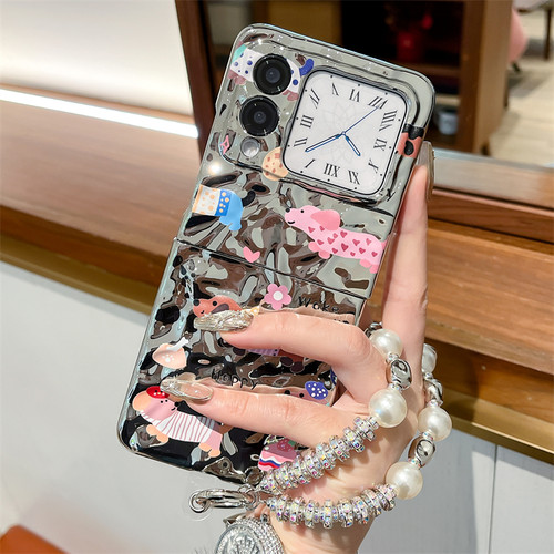 适用于华为novaflip手机壳新款novaflip小折叠银色电镀腊肠狗novaflip全包防摔手机套高级感小众女款保护套