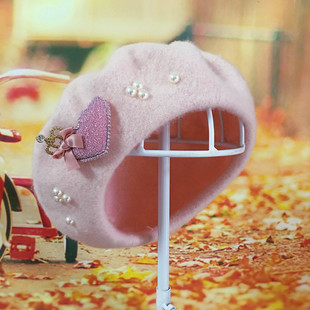 女童帽子秋冬季1-3岁小童可爱儿童毛呢画家帽韩版日系羊毛贝雷帽