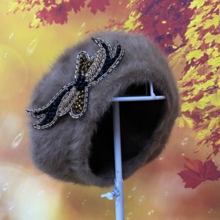 韩版潮秋冬天女帽子 兔毛保暖帽 毛茸茸贝雷帽洋气百搭时尚毛线帽