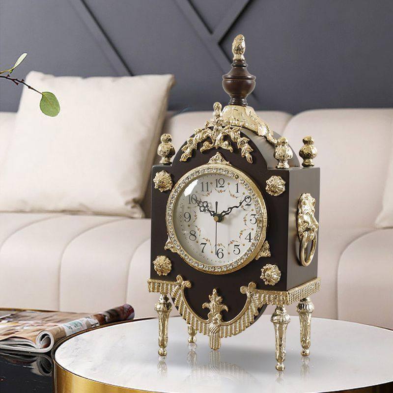 欧式美式新古典家居饰品摆件高档奢华铜配瓷软装装饰时钟座钟