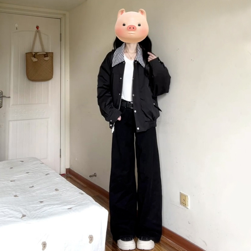 独特超好看黑色韩系短款外套女款秋冬2025新款秋季穿搭夹克棒球服