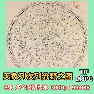 星宿图中国古星图古代星图天文图星象图星空图天象列次分野之图