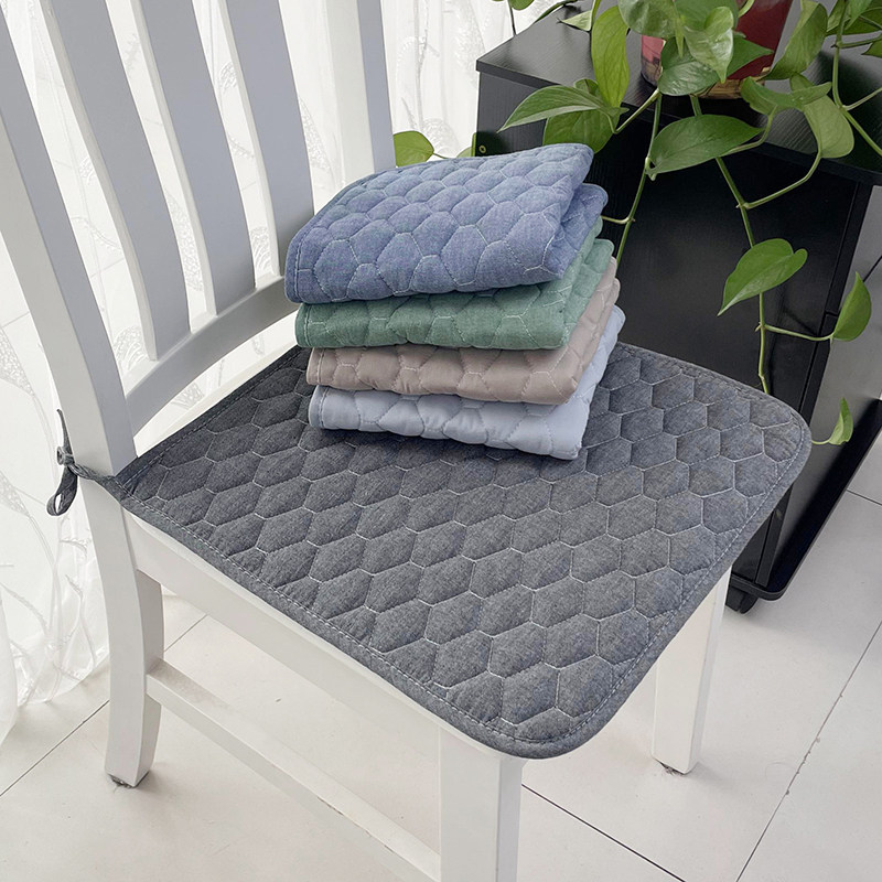 水洗棉布简约加厚防滑坐垫餐椅垫