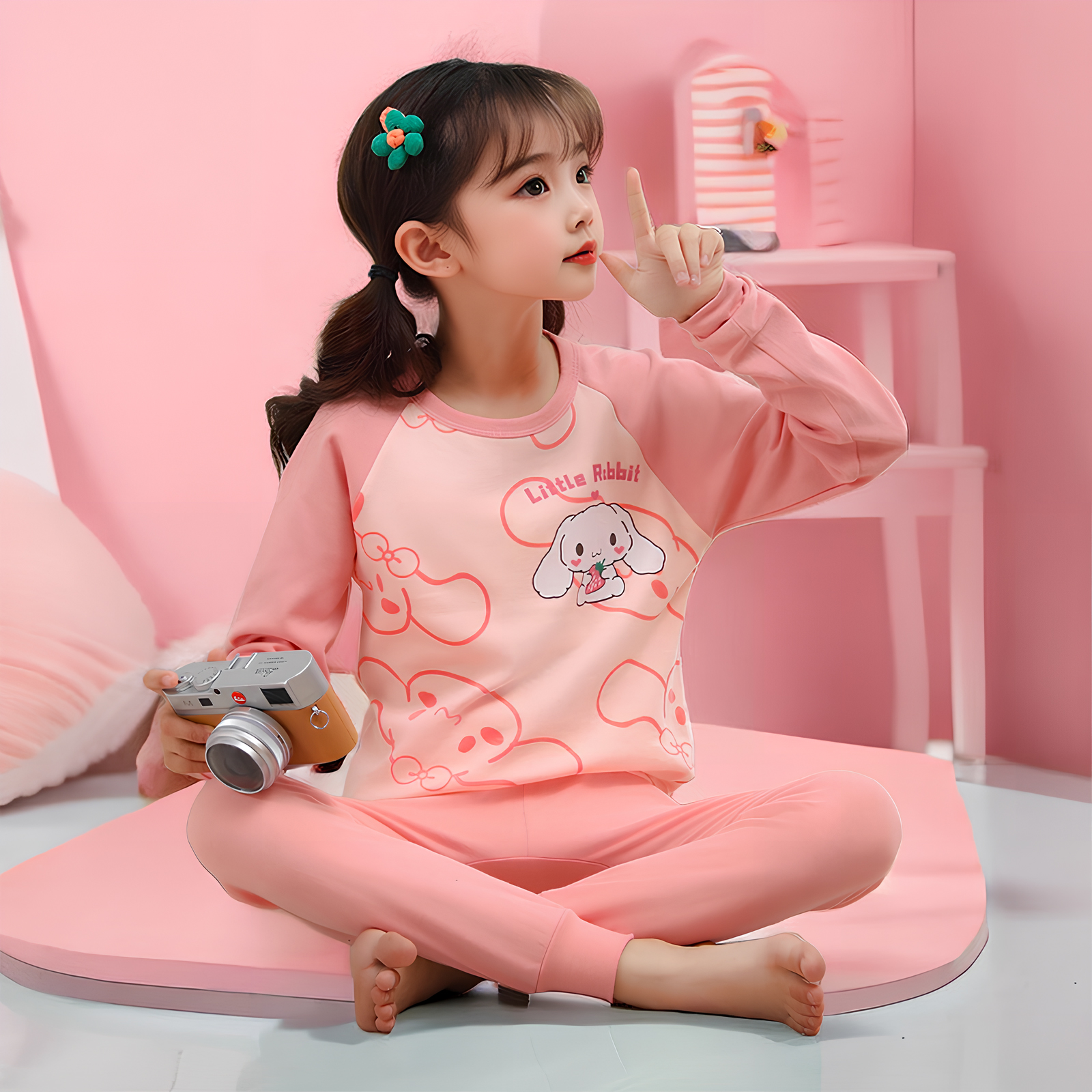 A类儿童内衣套装纯棉中领保暖