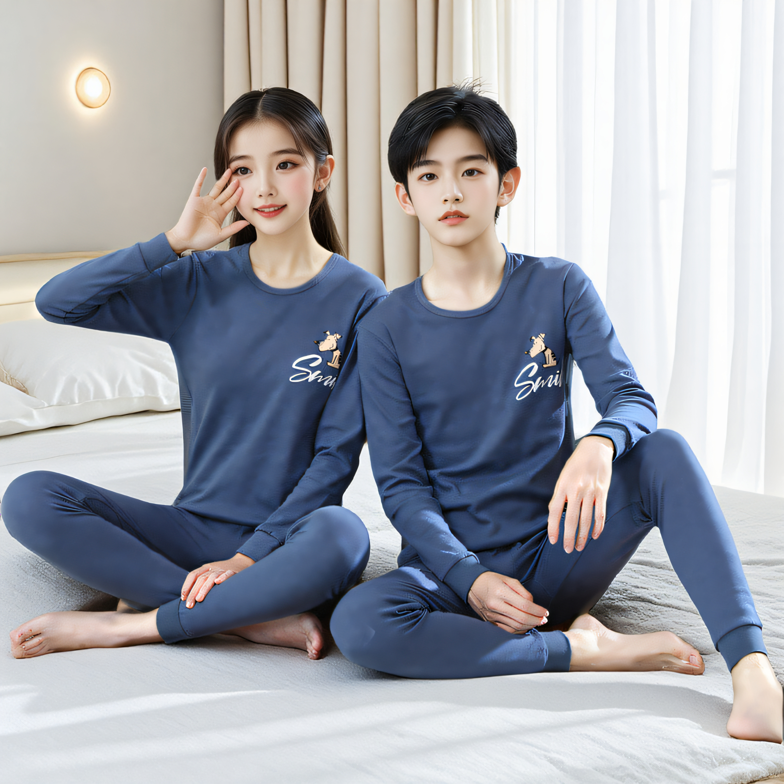 睡衣男童青少年A类纯棉家居服