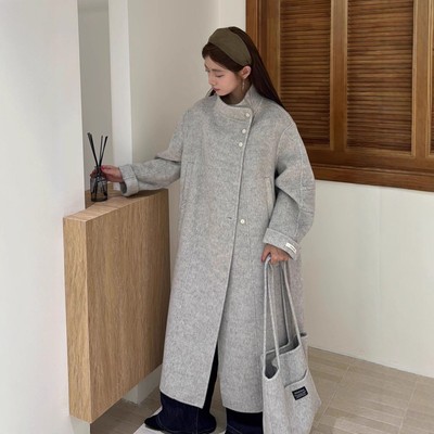 简约双面羊毛大衣宽松加厚保暖