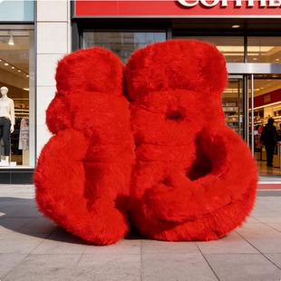 马年气模拍马屁毛绒款气模商场门头电偶引流装置美陈新年布置美陈