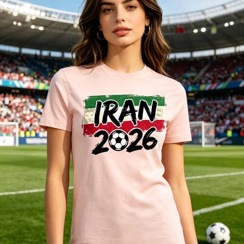 Iran Flag Soccer Printed T-Shirt 2026 Adult Unisex Football
