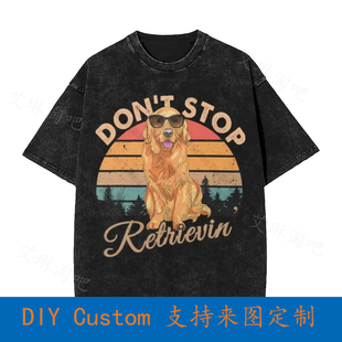Don'T Stop Retrievin Golden Retriever Vintage Oversized T-Sh