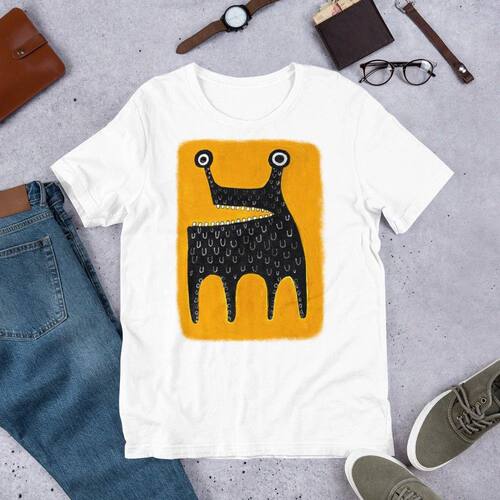 Hot Monster Folk Art Gothic Quirky Alien Printing T-shirt Me