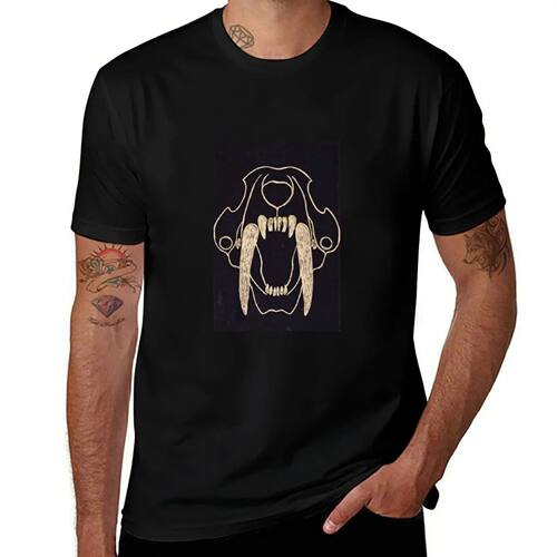 Golden Sabertooth Tiger T-Shirt Anti-Fade Casual Tee Shirt