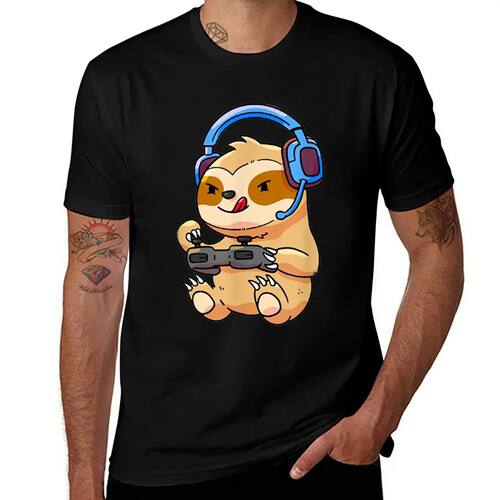 Gamer Sloth Gaming Sloths Video Game Gift T-Shirt Casual Tre