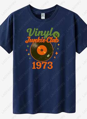 Vintage Junkie Club 1973 Record Player Graphic T Shirts Summ