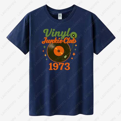 Vintage Junkie Club 1973 Record Player Graphic T Shirts Summ