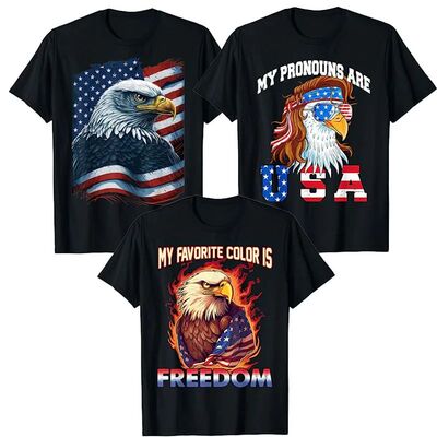 Eagle American Flag My Favorite Color Is Freedom Patriotic T