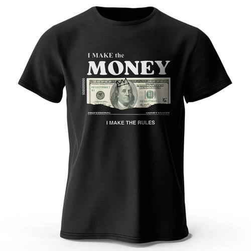 Funny Money Print 100% Cotton T-Shirt, Soft & Breathable Rou