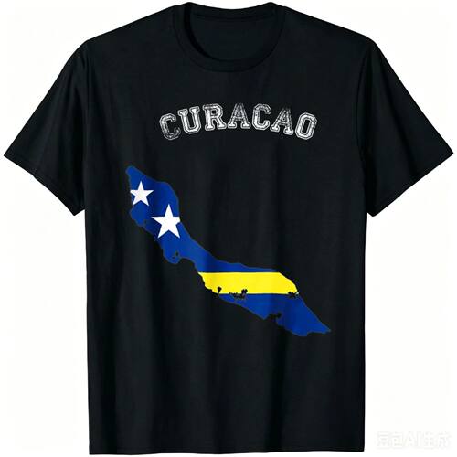 Vintage Curacao Distressed Curacao Flag T-Shirt Casual Stree