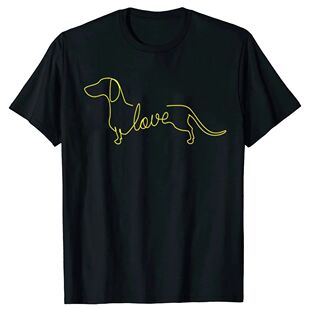 Dachshund Chiweenie Wiener Dog Love Art Sketch Gift T-Shirt