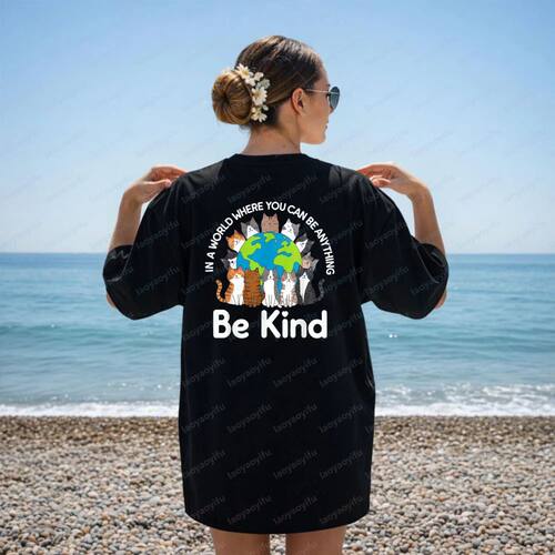 Be Kind Cats Earth Day Planet World Kindness Day T-Shirt Y2k