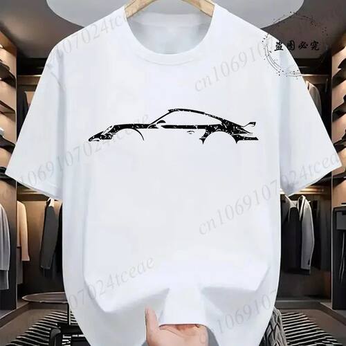 Summer Men T-shirt Minimalist Style Race Car Print T-Shirts