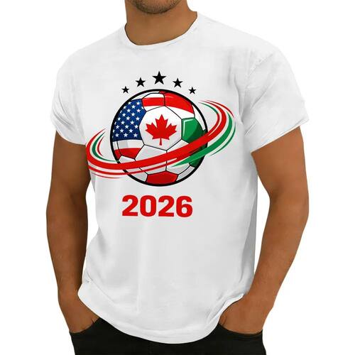 2026 North America Soccer T-Shirt USA Canada Mexico Football