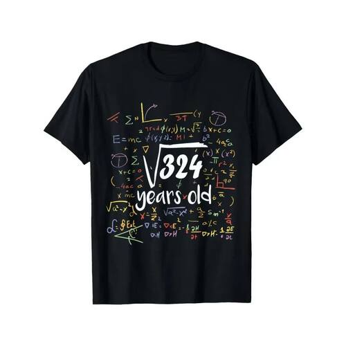 Square Root of 324 - 18th Birthday 18 Year Old Math Bday T S